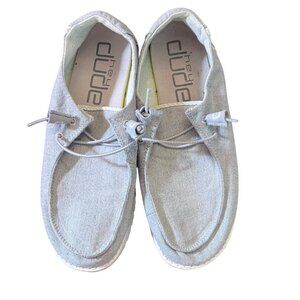 Hey Dude Wendy Chambray Braid Grey Womens Shoes US 8 EU 39 Lightweight Slip-On